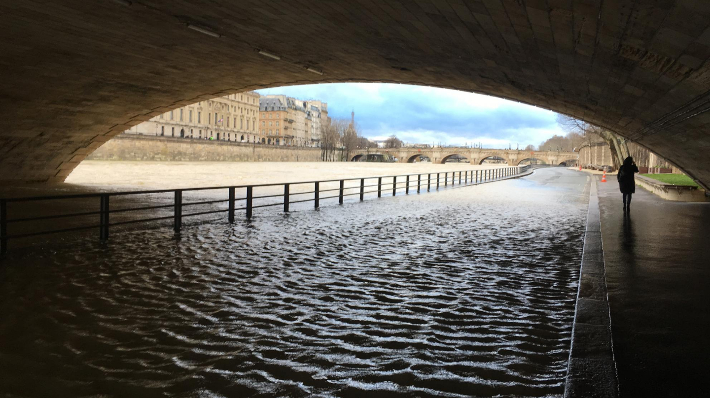 La Seine, pas loin de déborder de son lit.