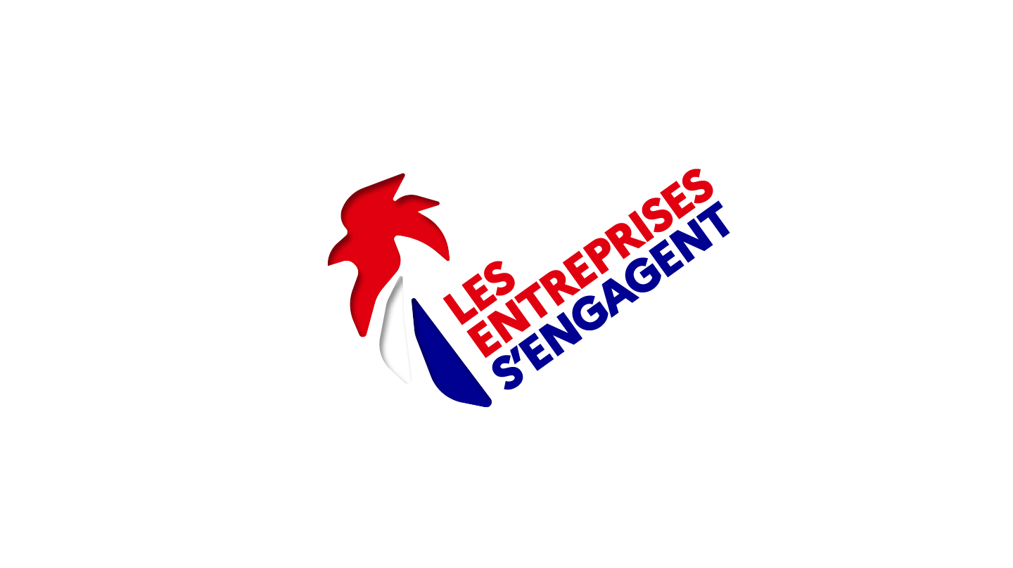 Le coq du visuel des entreprises s'engagent