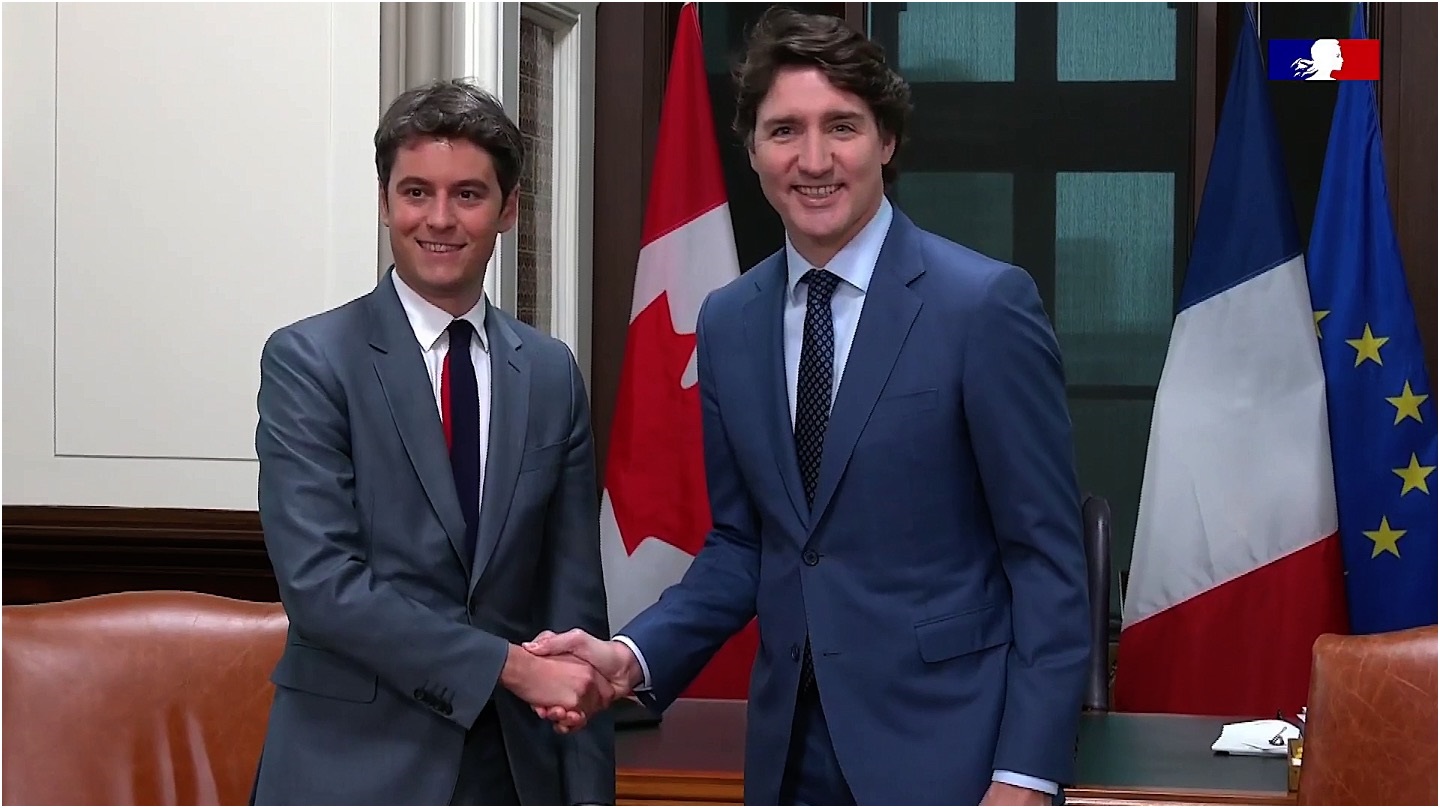 Gabriel Attal et Justin Trudeau.