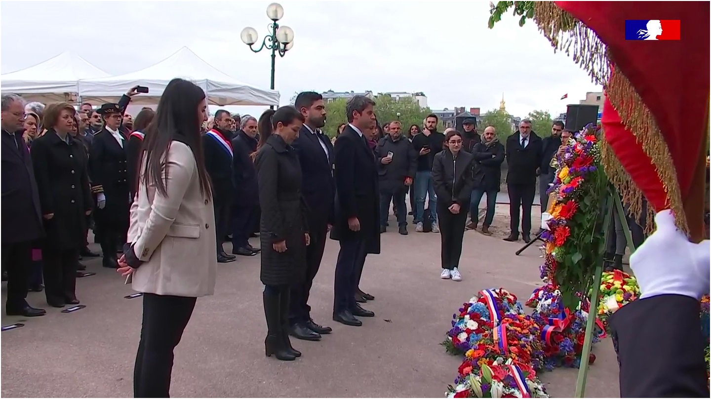 La cérémonie de commémoration du génocide arménien en présence notmment de Gbriel Attal