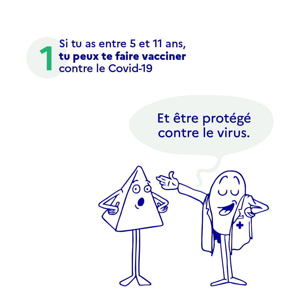 Si tu as entre 5 et 11 ans, tu peux te faire vacciner contre le Covid-19.