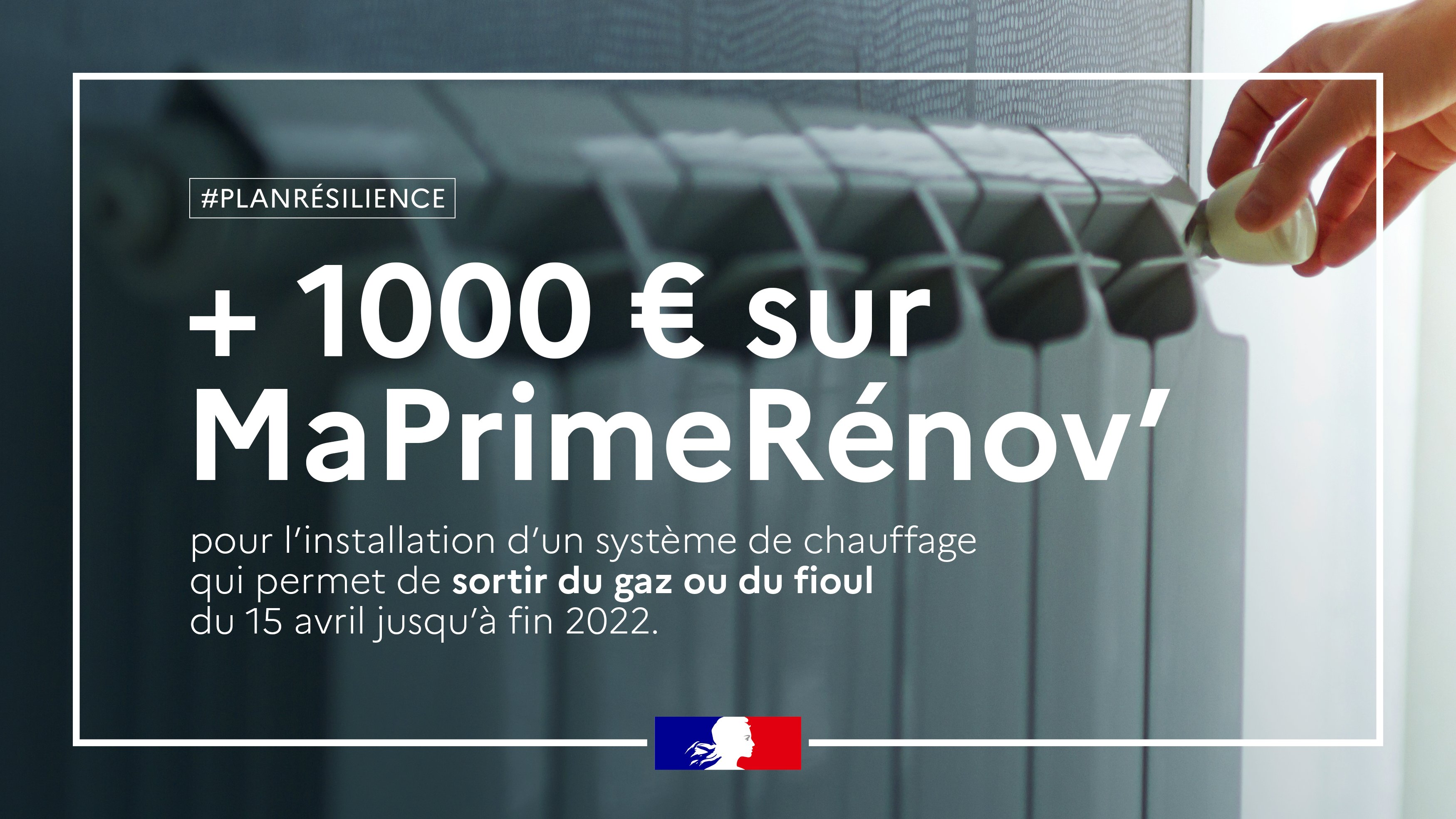 « MaPrimeRénov' » sera renforcée (1000 euros supplémentaires proposés pour cette aide à compter du 15 avril et ce jusqu'à la fin de l'année).