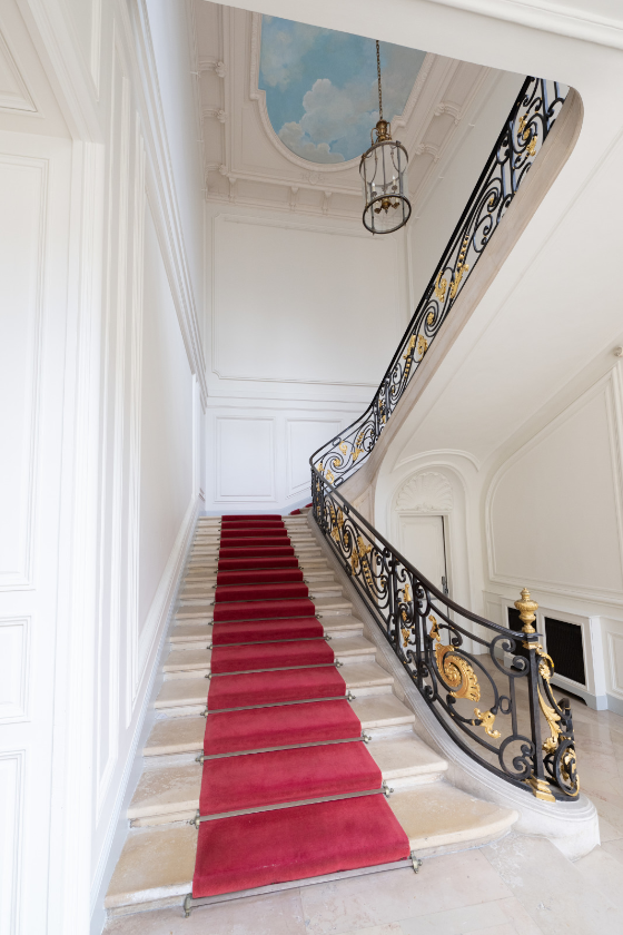 Vue
générale du grand escalier d'honneur