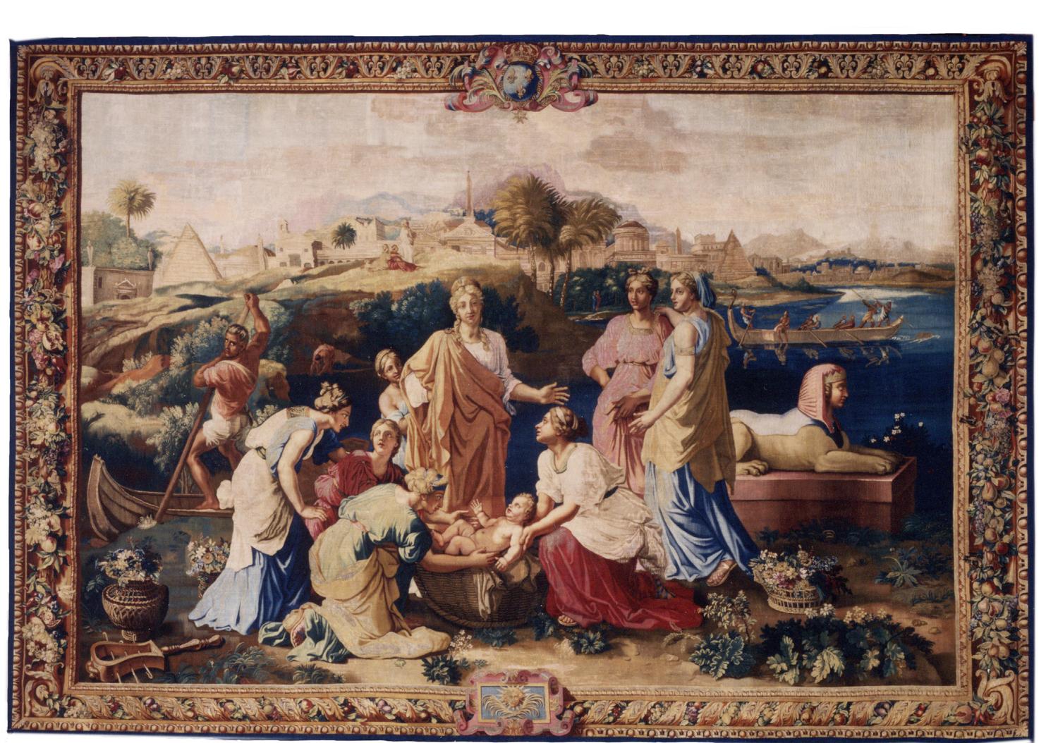 Tapisserie
Moïse sauvé des eaux, Tapisserie de
basse lisse, 1685-1687. Collection du Mobilier national.