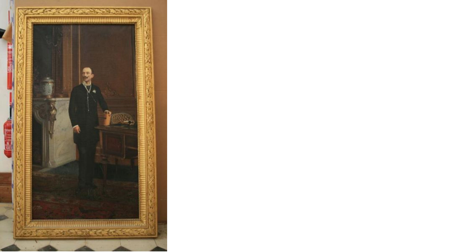 Jacques Gilbert, Portrait
d'Edmond de La croix, deuxième duc de Castries. Huile sur
toile, 1870. Le duc pose dans le
petit salon doré de l’Hôtel de Castries.
