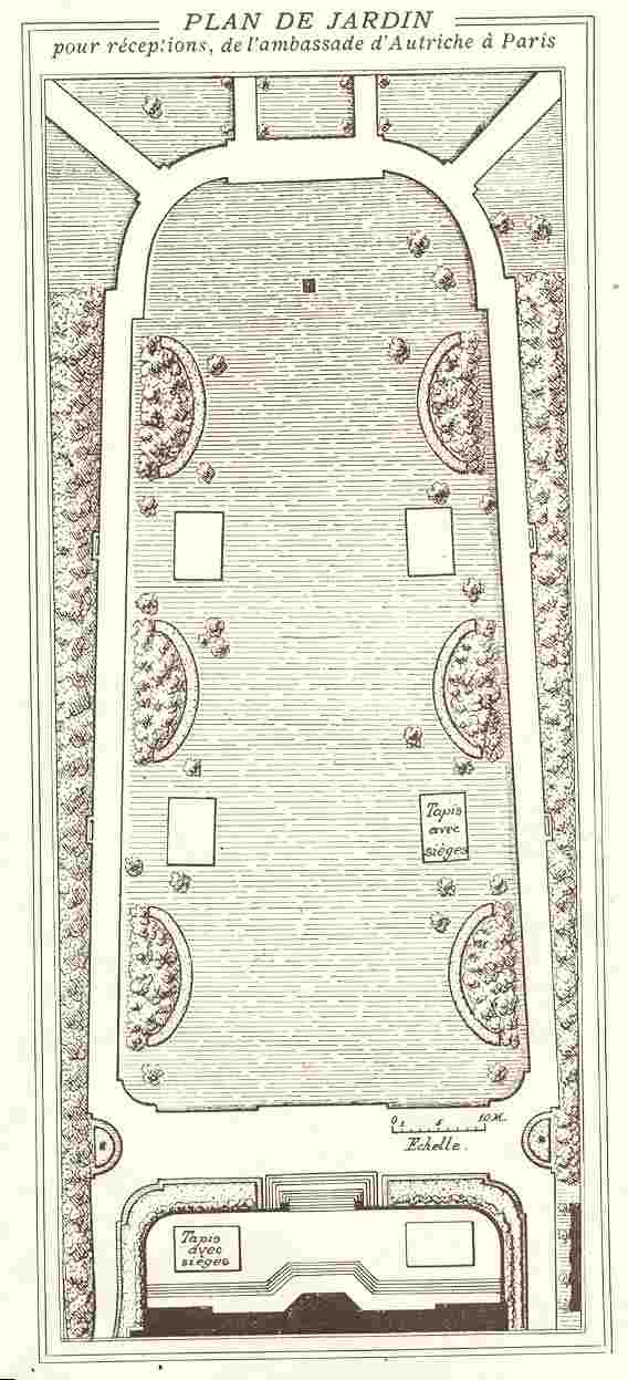 Achille
Duchêne, Plan du jardin de l’hôtel de Matignon. Extrait de La vie à la campagne, 1905.