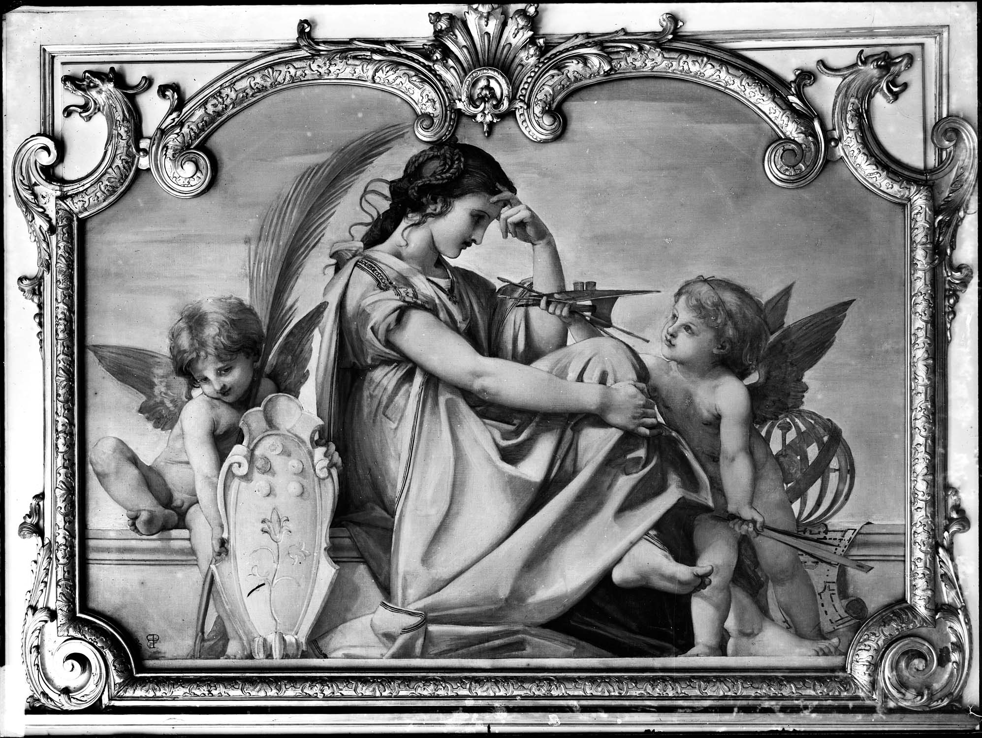 Paul
Baudry, Florence. Photographie prise
au début du XXe siècle dans le salon bleu.
