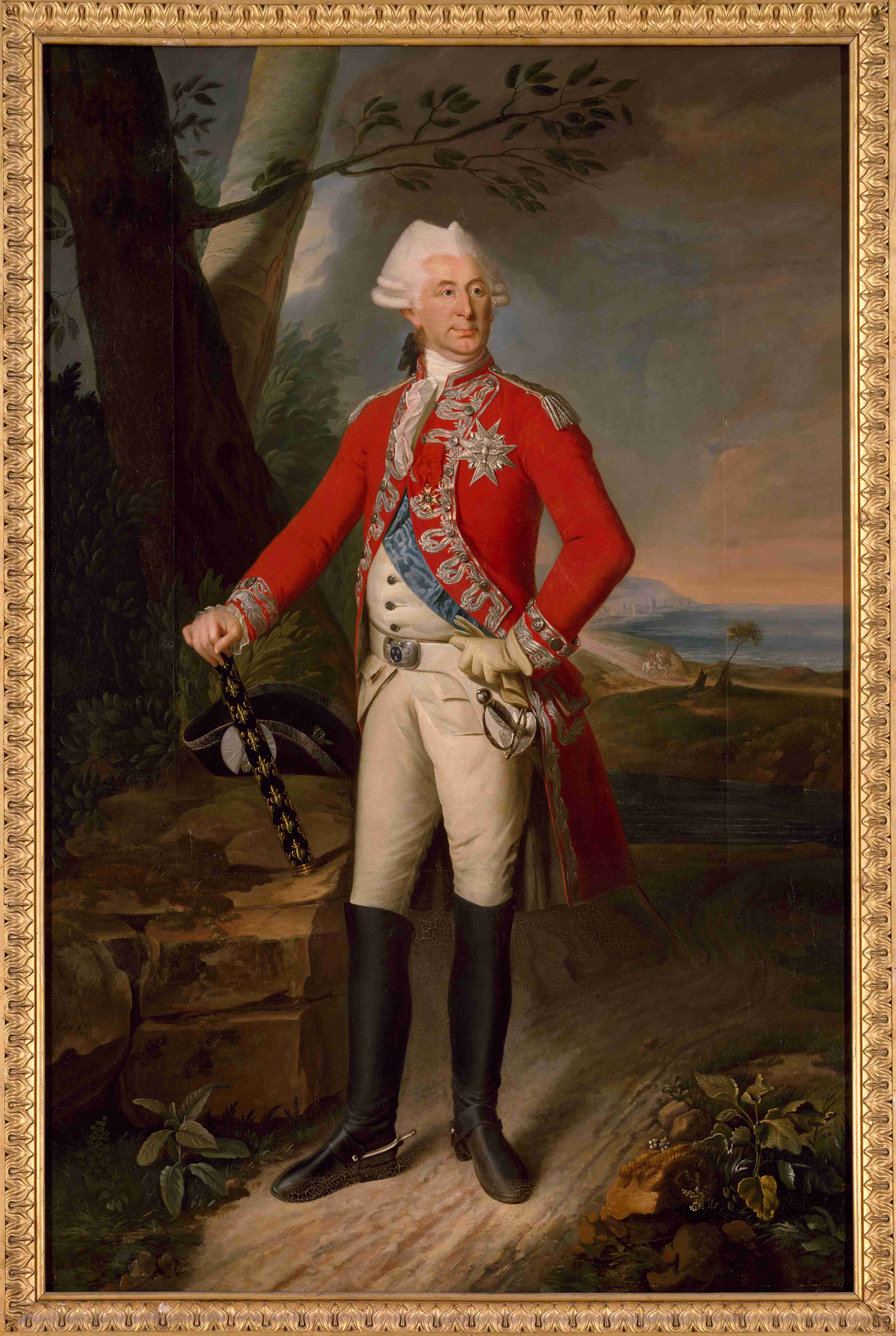 Joseph Boze, Portrait en
pied de Charles-Eugène-Gabriel de La Croix (1727-1801), marquis de Castries,
Maréchal de France en 1783. Joseph Boze
(1745-1826). Versailles, châteaux de Versailles et de Trianon