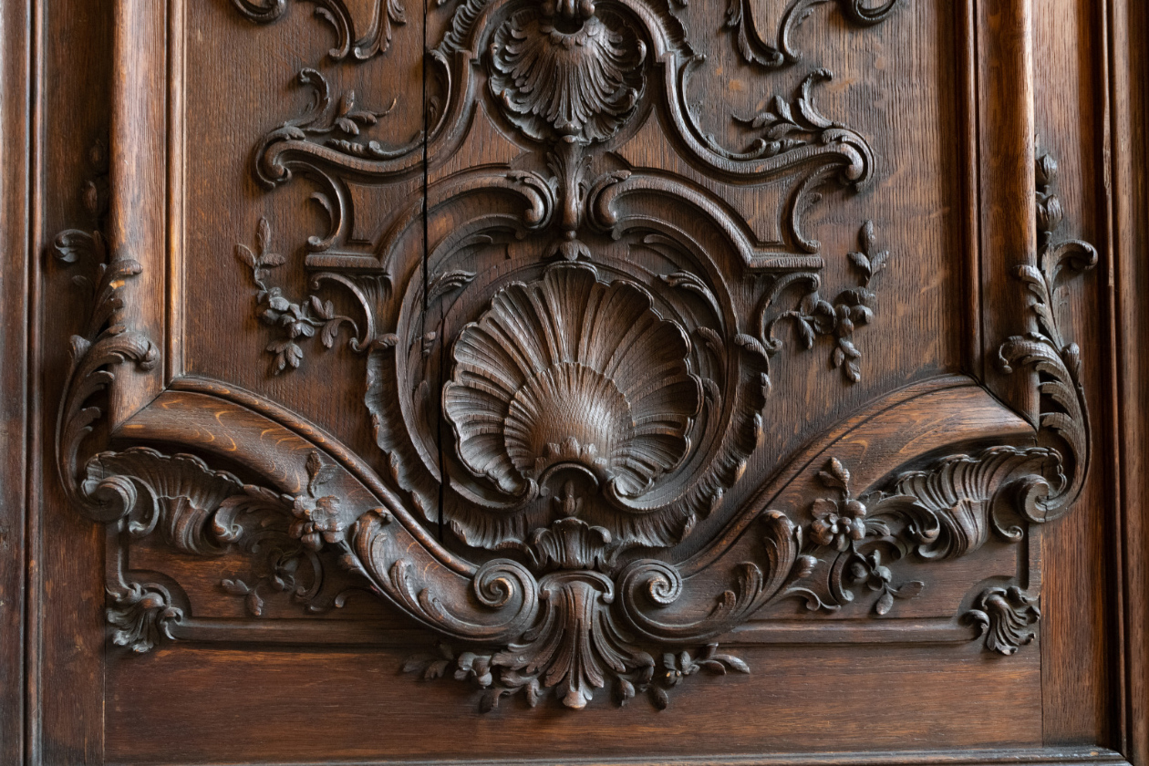 Détail
des boiseries - Motif de coquille
