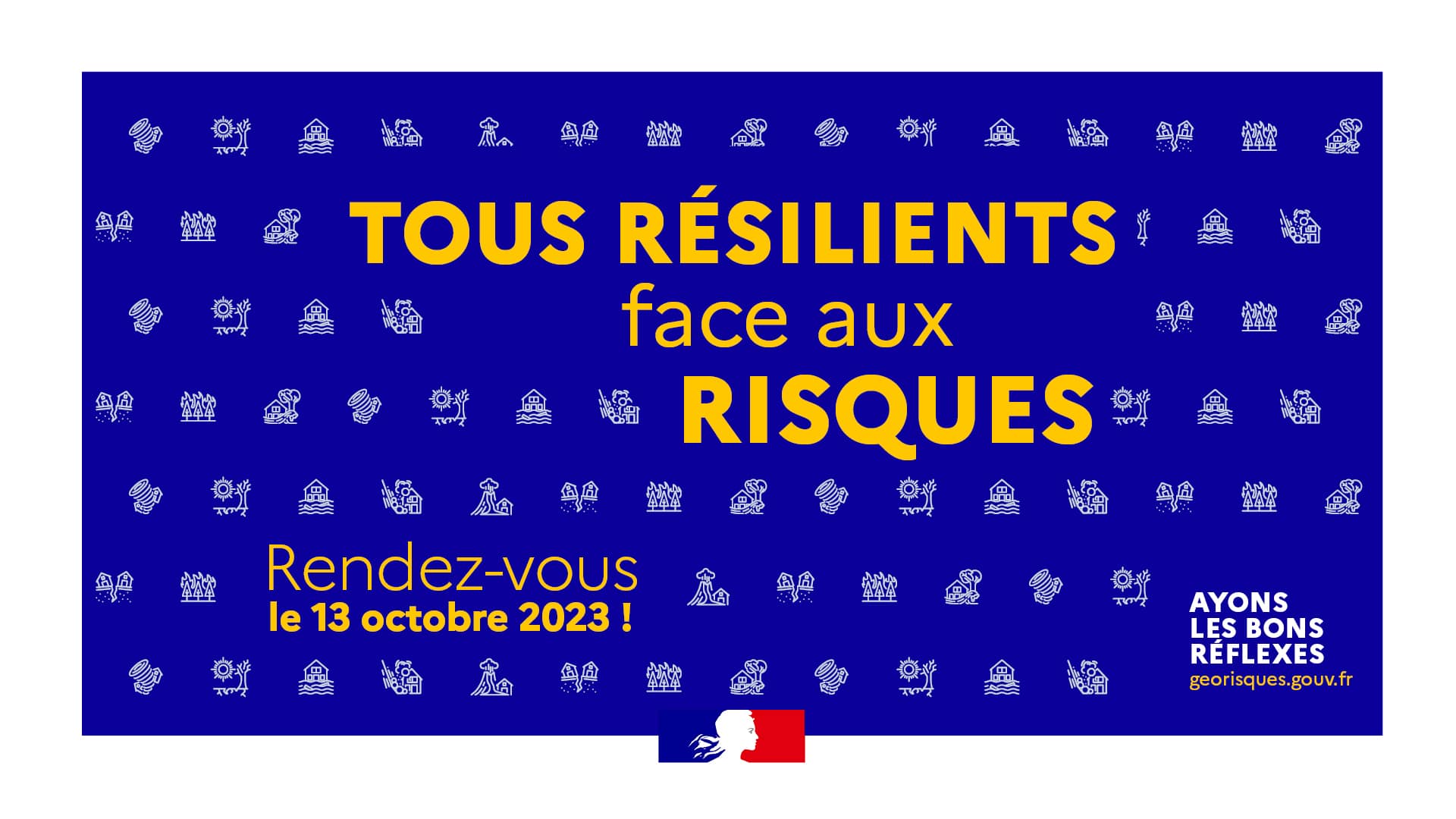 Affiche de campagne de la journée Tous résilients face aux risques du 13 octobre 2023