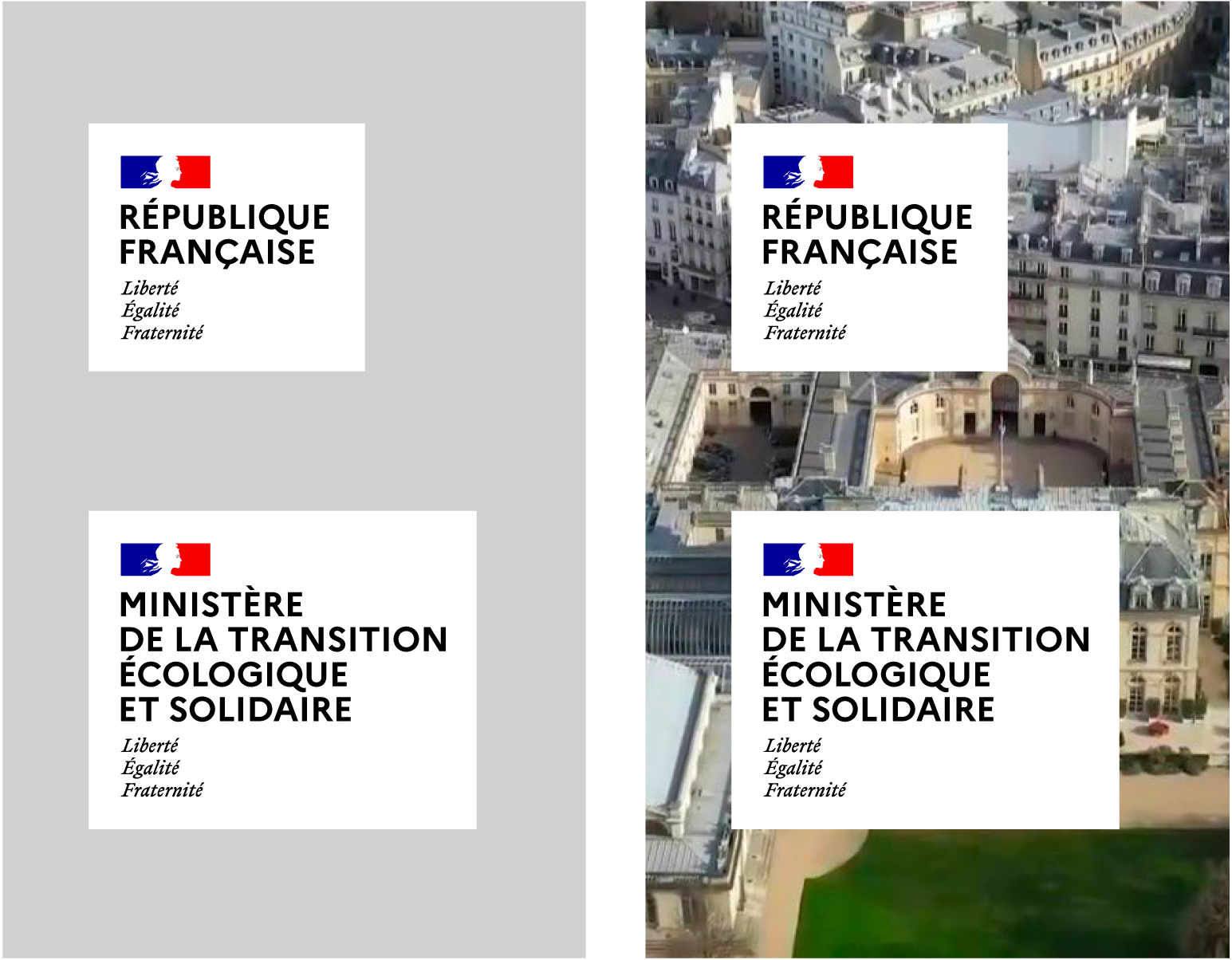 Exemples d’utilisation sur fond couleur et fond photo