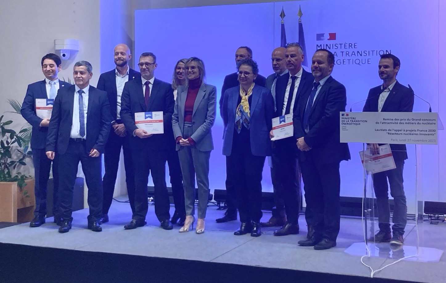 Lauréats du concours 2023 lors de la cérémonie de remise des prix "Ambassadeurs de la filière"&nbsp; - 27/11/2023