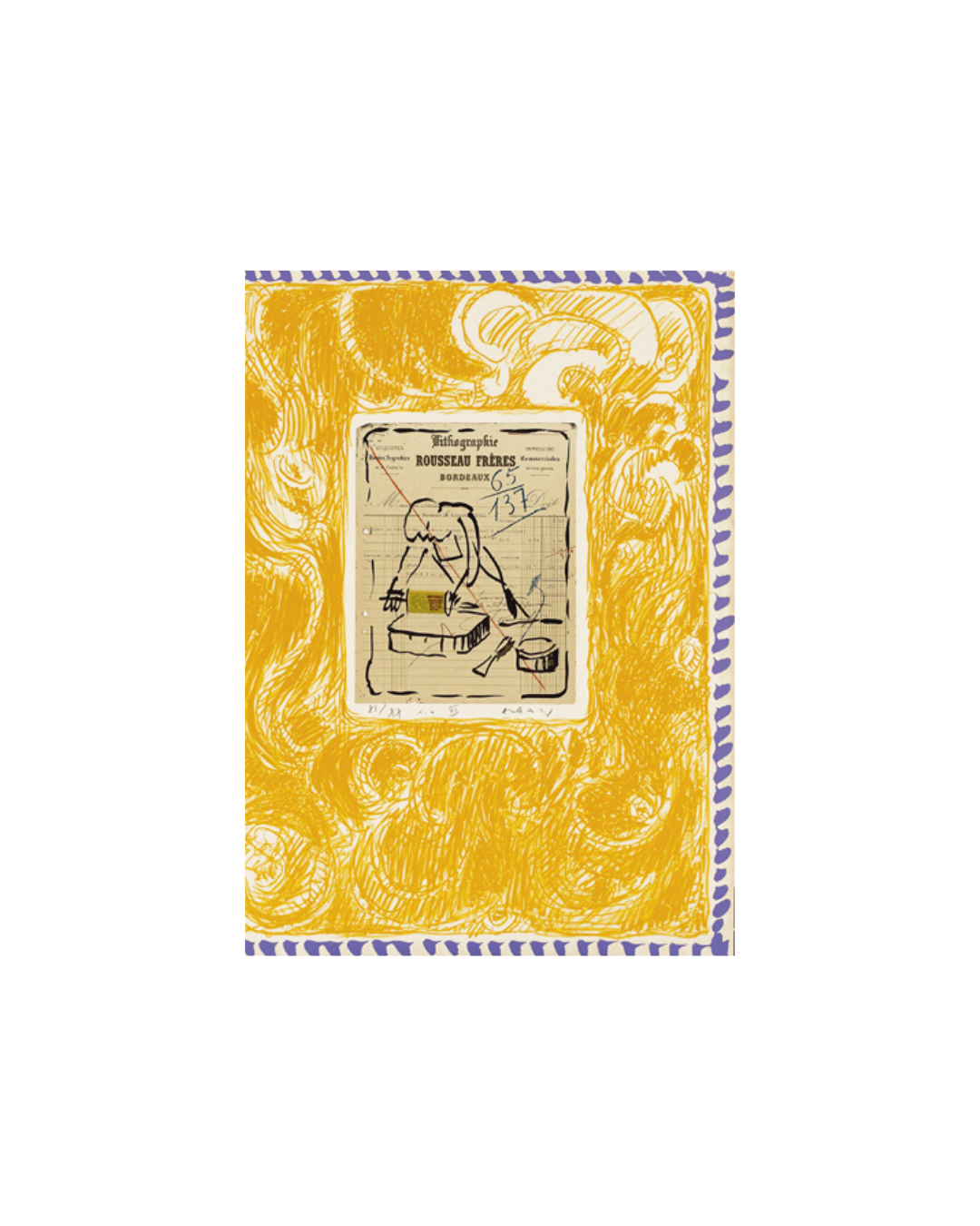 Alechinsky Pierre Alechinsky, Papiers traités Rousseau frères. – Source : SABAM Belgium / ADAGP Paris