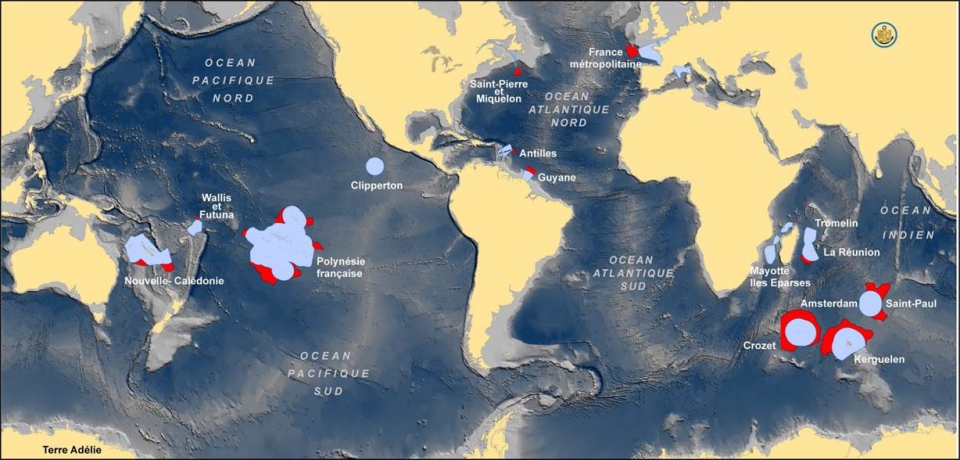 Cartes espaces maritimes français